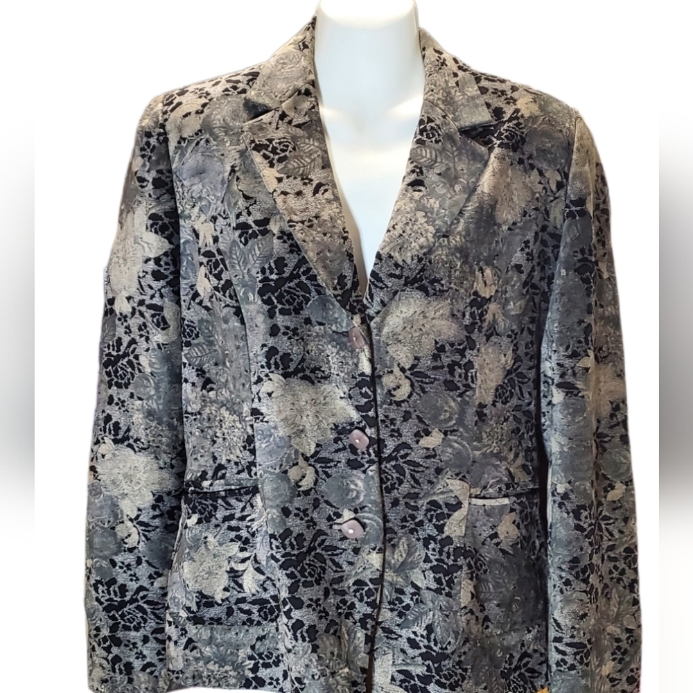VINTAGE Julina Franck Paris tapestry floral blazer 10